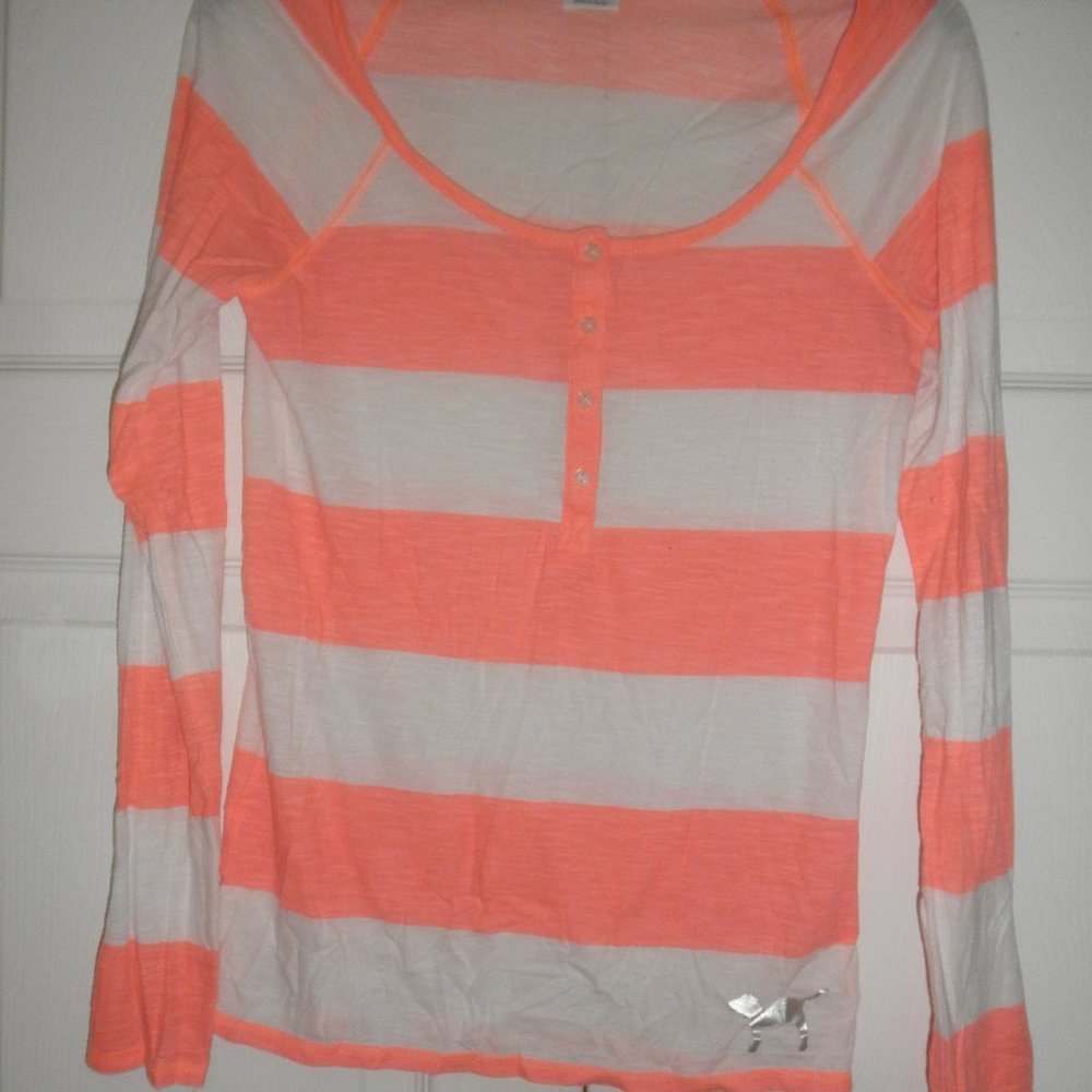 PINK VS Long Sleeve Striped(pink and white) Size S